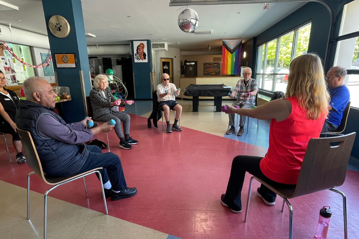 saanich movement group doing exercises together